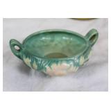 Set of 9 Roseville Pottery Pieces with Floral Design