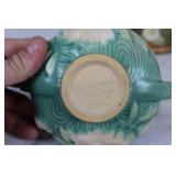 Set of 9 Roseville Pottery Pieces with Floral Design