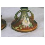 Set of 9 Roseville Pottery Pieces with Floral Design