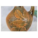 Set of 9 Roseville Pottery Pieces with Floral Design