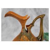 Set of 9 Roseville Pottery Pieces with Floral Design