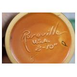 Set of 9 Roseville Pottery Pieces with Floral Design