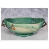 Set of 9 Roseville Pottery Pieces with Floral Design