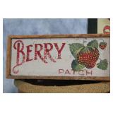 Set of Vintage Berry-Themed Basket Collection with Signs