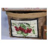 Set of Vintage Berry-Themed Basket Collection with Signs