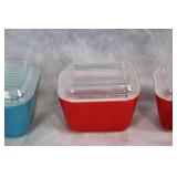 Set of 3 Vintage Glass Refrigerator Dishes with Lids