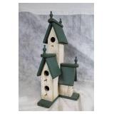 Tall Wooden Birdhouse with Dual Nesting Compartment