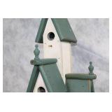Tall Wooden Birdhouse with Dual Nesting Compartment