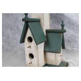 Tall Wooden Birdhouse with Dual Nesting Compartment