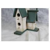 Tall Wooden Birdhouse with Dual Nesting Compartment
