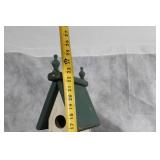 Tall Wooden Birdhouse with Dual Nesting Compartment