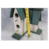 Tall Wooden Birdhouse with Dual Nesting Compartment