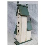Tall Wooden Birdhouse with Dual Nesting Compartment