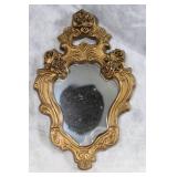 Antique Gold Framed Mirror with Floral Details