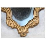 Antique Gold Framed Mirror with Floral Details