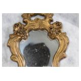 Antique Gold Framed Mirror with Floral Details