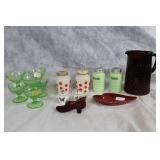Vintage Glassware and Porcelain Collection with Pitcher