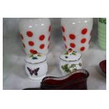 Vintage Glassware and Porcelain Collection with Pitcher