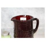 Vintage Glassware and Porcelain Collection with Pitcher