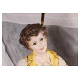 Pair of Porcelain Figurine Table Lamps with Boy and Girl Design