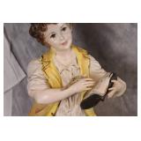 Pair of Porcelain Figurine Table Lamps with Boy and Girl Design