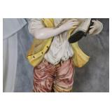 Pair of Porcelain Figurine Table Lamps with Boy and Girl Design