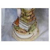 Pair of Porcelain Figurine Table Lamps with Boy and Girl Design