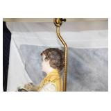 Pair of Porcelain Figurine Table Lamps with Boy and Girl Design