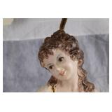 Pair of Porcelain Figurine Table Lamps with Boy and Girl Design