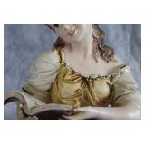 Pair of Porcelain Figurine Table Lamps with Boy and Girl Design