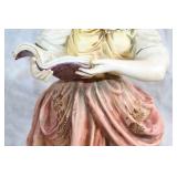 Pair of Porcelain Figurine Table Lamps with Boy and Girl Design