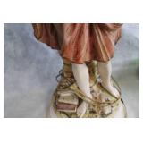 Pair of Porcelain Figurine Table Lamps with Boy and Girl Design