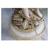 Pair of Porcelain Figurine Table Lamps with Boy and Girl Design