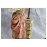 Pair of Porcelain Figurine Table Lamps with Boy and Girl Design