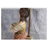 Pair of Porcelain Figurine Table Lamps with Boy and Girl Design