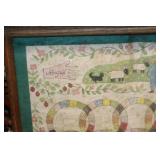Framed Vintage Wedding Quilt Pattern Artwork with Names
