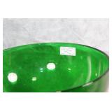 Vintage Forest Green Depression Glass Punch Set with 10 Cups and Bowl