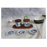 Vintage Kitchenware Collection with Plates, Pitchers, and Lidded Containers