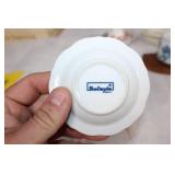 Vintage Kitchenware Collection with Plates, Pitchers, and Lidded Containers