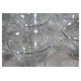 Elegant Crystal Punch Bowl Set with 8 Etched Cups and Creamer & Sugar Dish