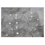 Elegant Crystal Punch Bowl Set with 8 Etched Cups and Creamer & Sugar Dish