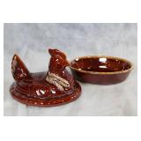 HP Co USA Vintage Ceramic Hen Covered Dish
