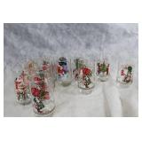 Set of 15 Coca-Cola Christmas Glasses with Santa and Holiday Designs