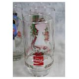 Set of 15 Coca-Cola Christmas Glasses with Santa and Holiday Designs