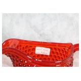 Vintage Glassware Set: Imperial Ruby Pitcher & Jadeite Bowls with Decorative Plates