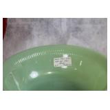 Vintage Glassware Set: Imperial Ruby Pitcher & Jadeite Bowls with Decorative Plates