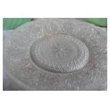 Vintage Glassware Set: Imperial Ruby Pitcher & Jadeite Bowls with Decorative Plates