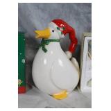 Holiday Figurine Collection with Penguin, Snowman, and Duck