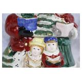 Ceramic Holiday Carolers Tissue Holder and Accent Piece