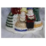 Ceramic Holiday Carolers Tissue Holder and Accent Piece